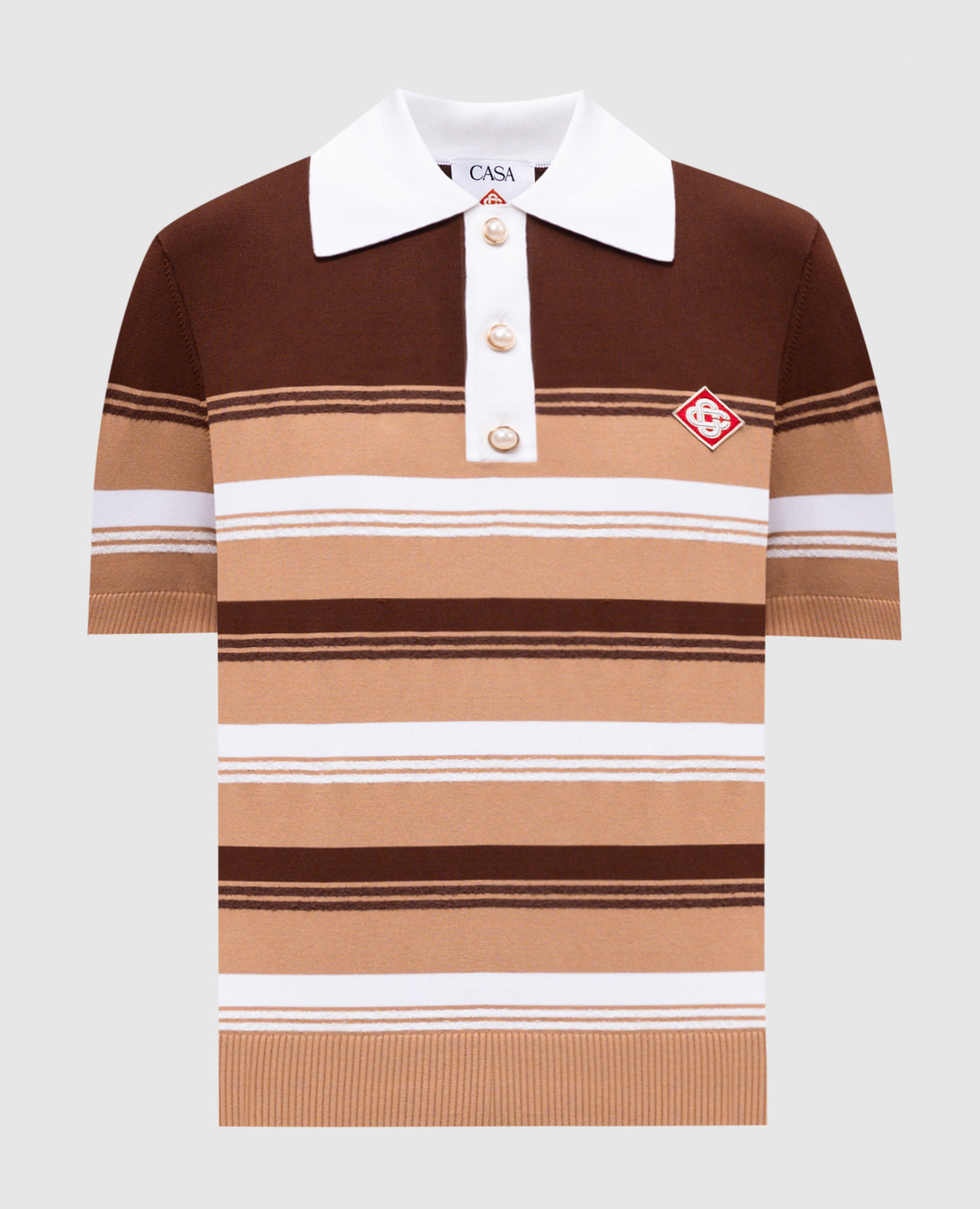 

Brown Chicano striped polo shirt Casablanca