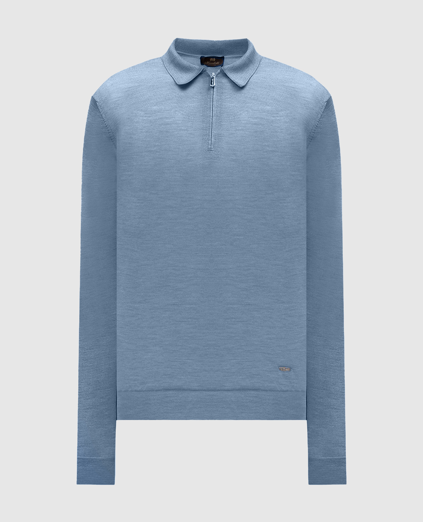 

Blue cashmere and silk polo shirt Enrico Mandelli, Light blue