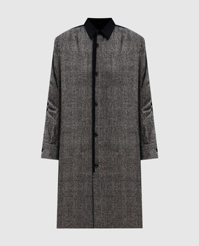 Y`S Yamamoto Gray shirt made of wool in a pattern YOB16801