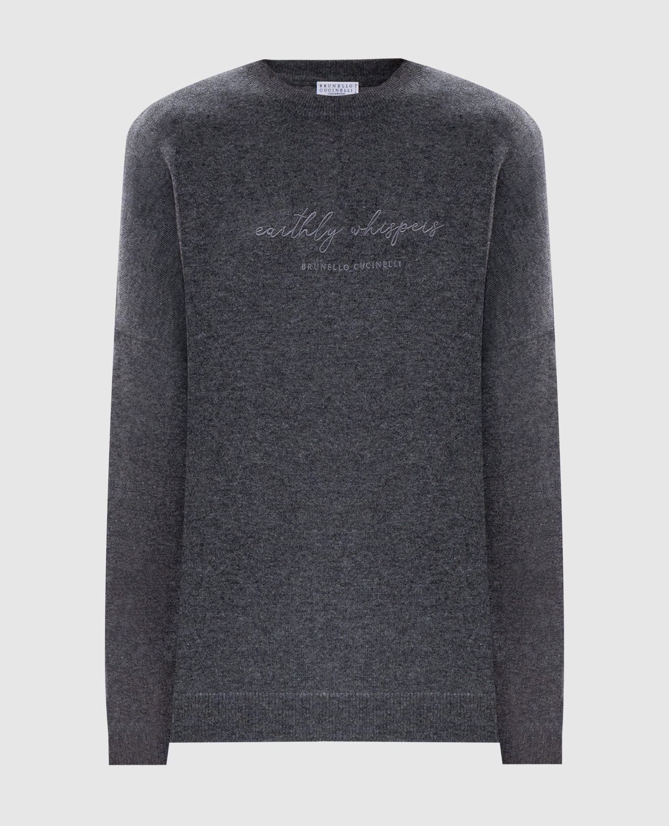 

Gray wool, cashmere and silk jumper with embroidery Brunello Cucinelli, Grey