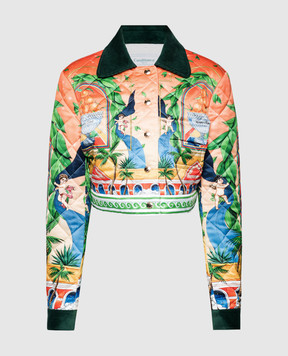 Casablanca Quilted jacket in Trophy Orange print WPS24JK26401