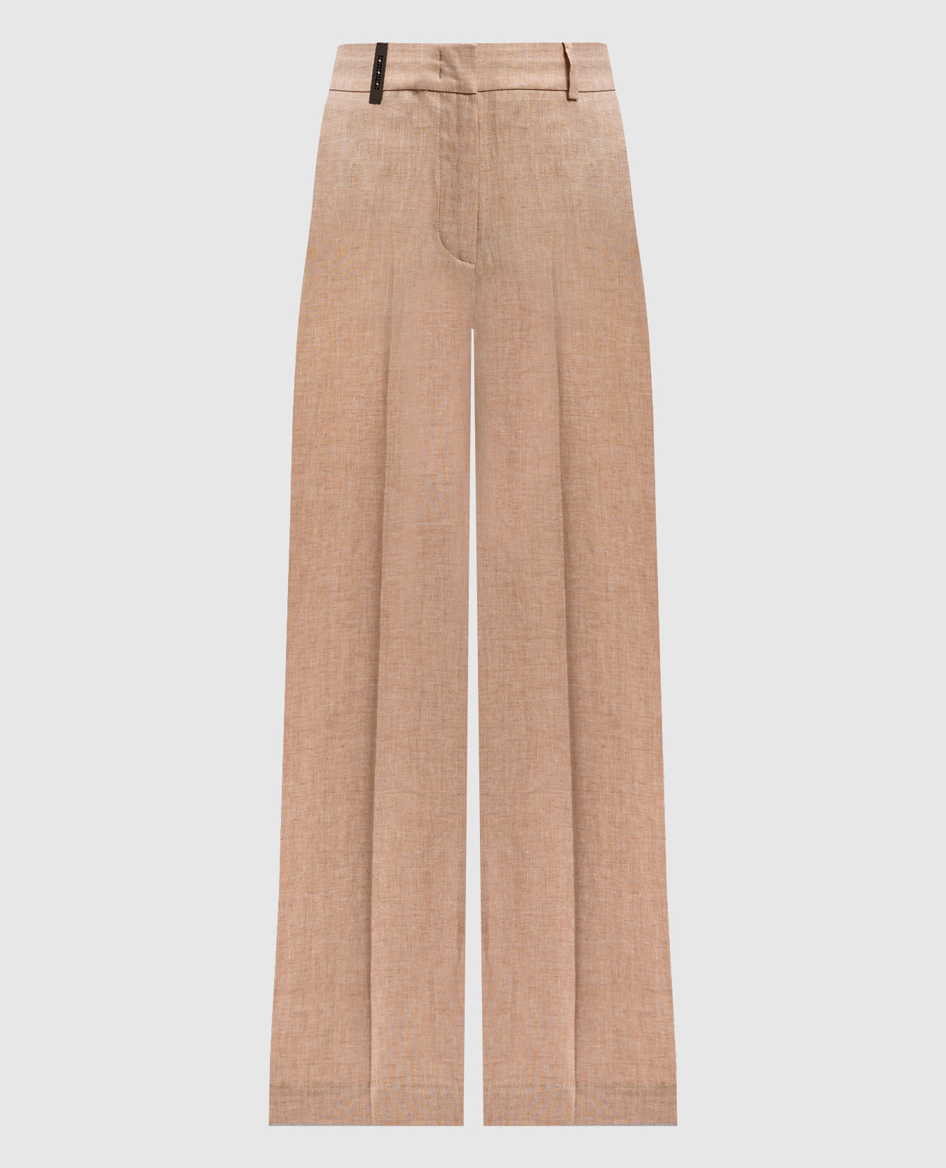 

Beige linen pants with a patch Peserico