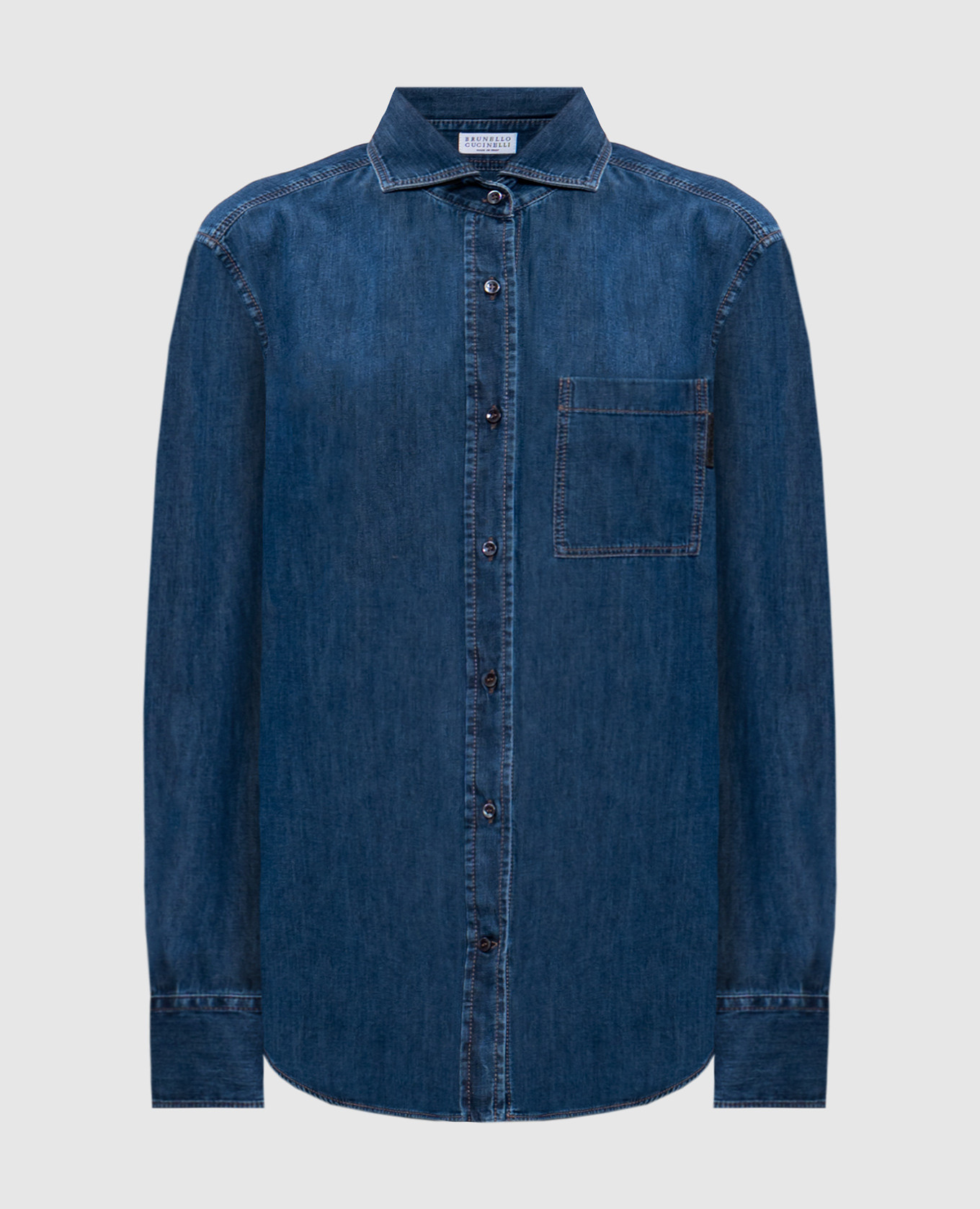 

Blue denim shirt with monil chain Brunello Cucinelli