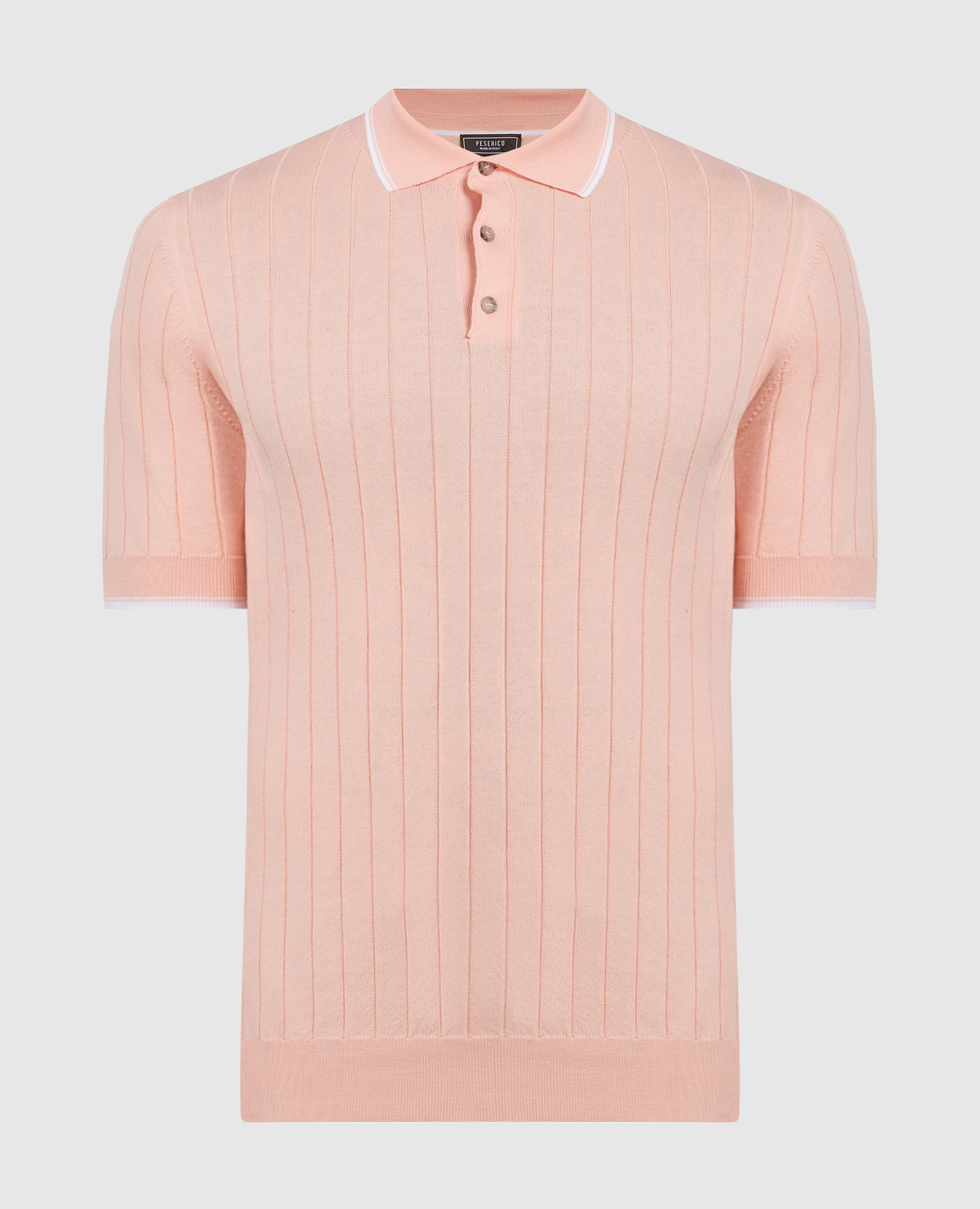 

Pink polo shirt with textured stripes Peserico, Розовый