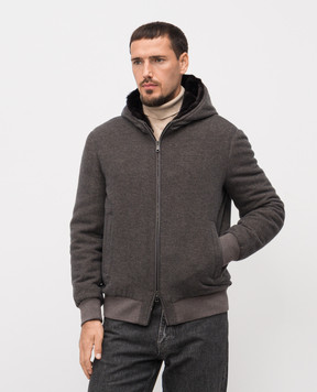 Cashmere&Whiskey Brown wool and cashmere jacket 832394N025099