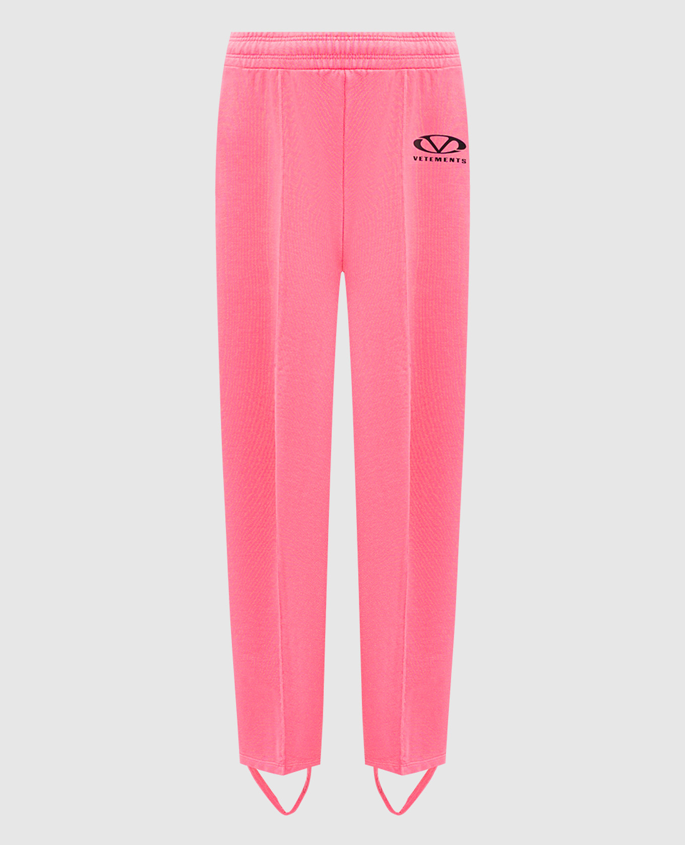 Pink logo print striped sweatpants Vetements