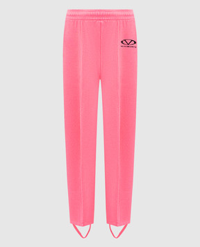 Vetements Pink logo print striped sweatpants WA66SP600H