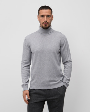 MooRER TODI grey cashmere and silk golf shirt TODIWS5