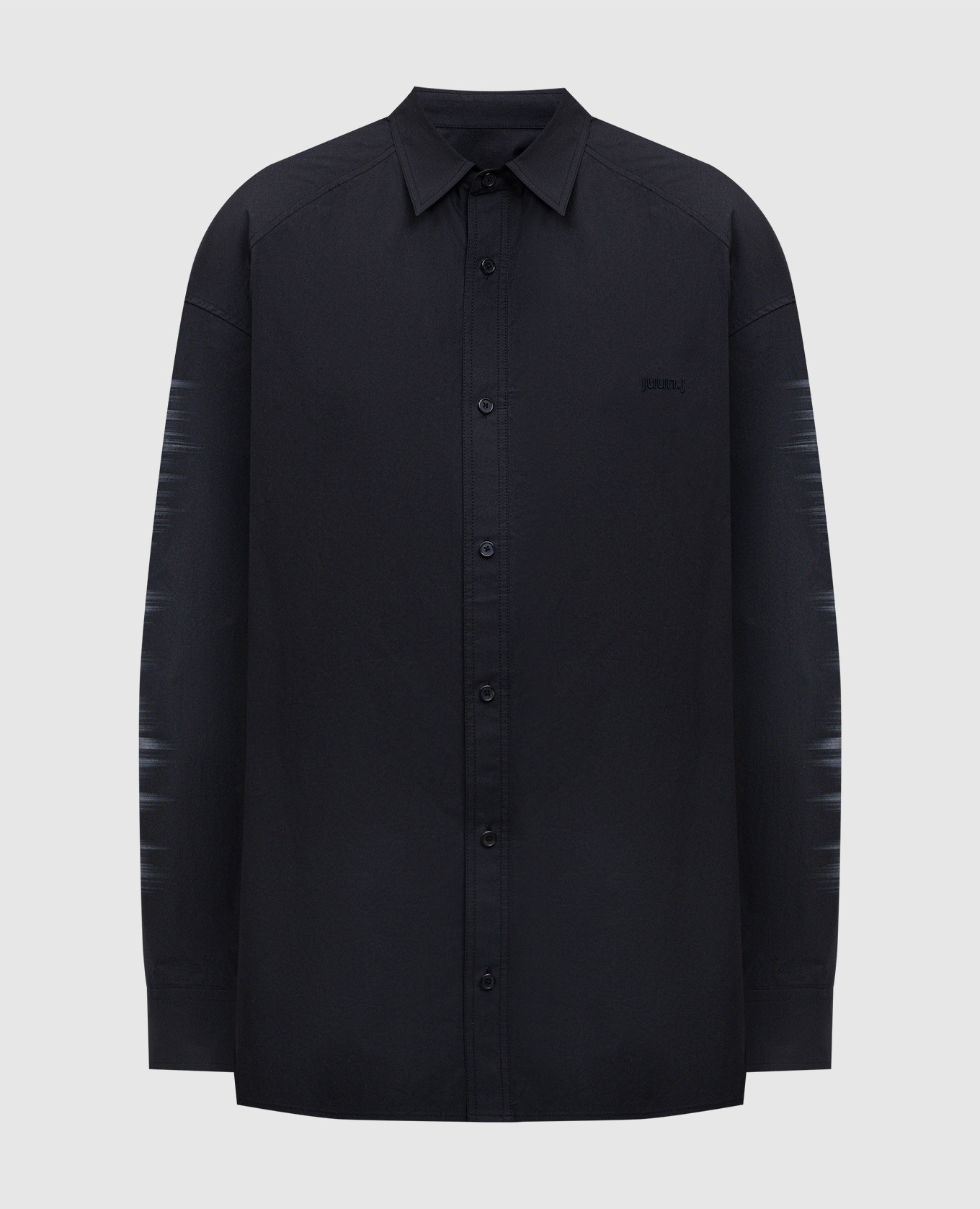 Black shirt with textured logo embroidery Juun.j
