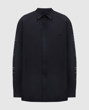 Juun.j Black shirt with textured logo embroidery JC5264P505