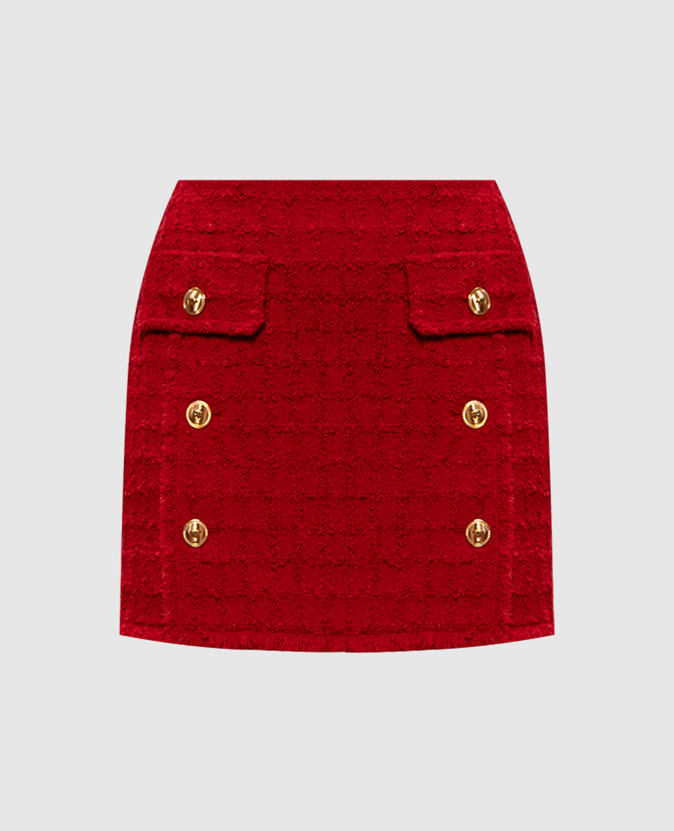 

Red tweed mini skirt with wool Versace