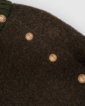 Balmain Children's green sweater with wool BX9P80Z3317810