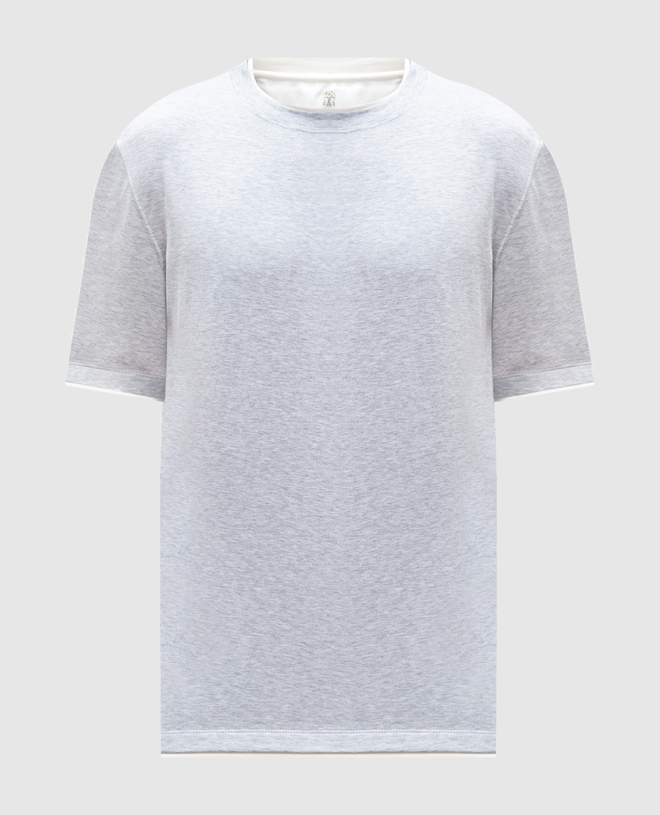 Grey melange layered T-shirt Brunello Cucinelli