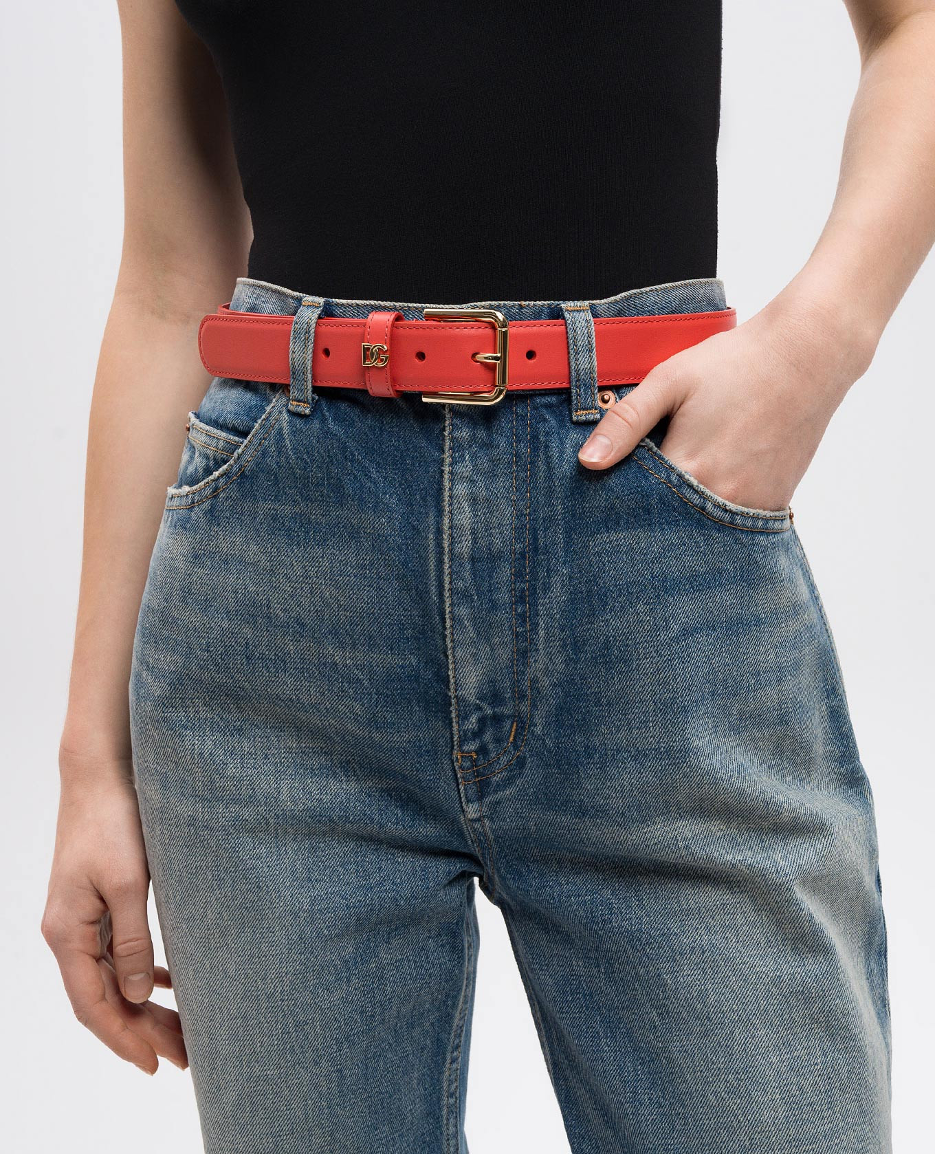 

Red leather belt Dolce&Gabbana