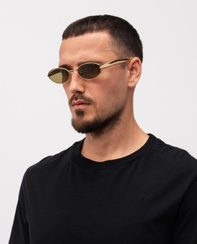Bottega Veneta Sardine Oval Gold Sunglasses 821495V4450