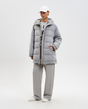 Be Florence Grey down jacket made of silk and camel wool FB25746GREY