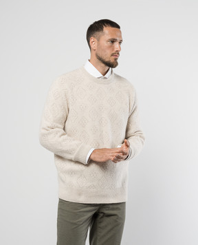 Brunello Cucinelli Beige sweater with wool in a pattern MSO708500