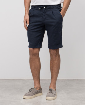 Enrico Mandelli Blue linen shorts GYMSHO5654