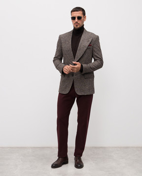 Dolce&Gabbana Brown checked alpaca jacket G2VT5TFQMKD
