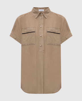 Brunello Cucinelli Camicia di lino beige MD698RA505