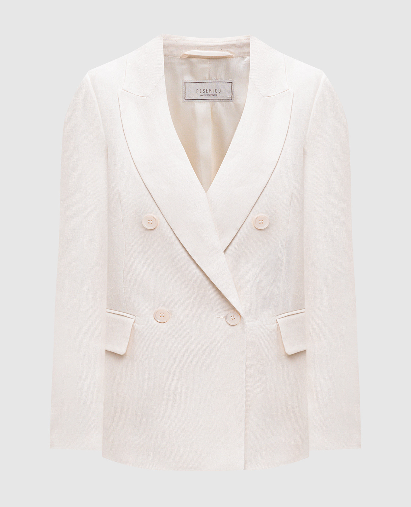 

Beige double-breasted linen jacket Peserico