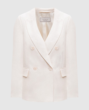 Peserico Beige double-breasted linen jacket S0140502606