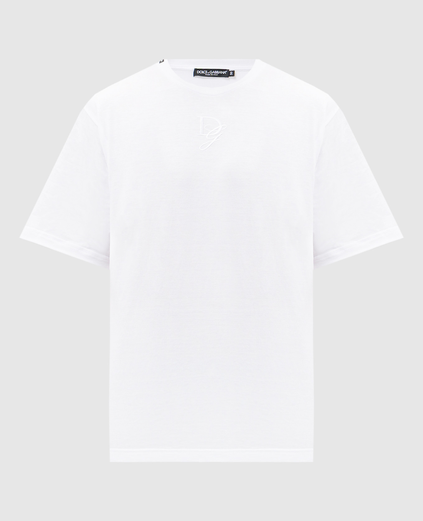 White T-shirt with logo embroidery Dolce&Gabbana