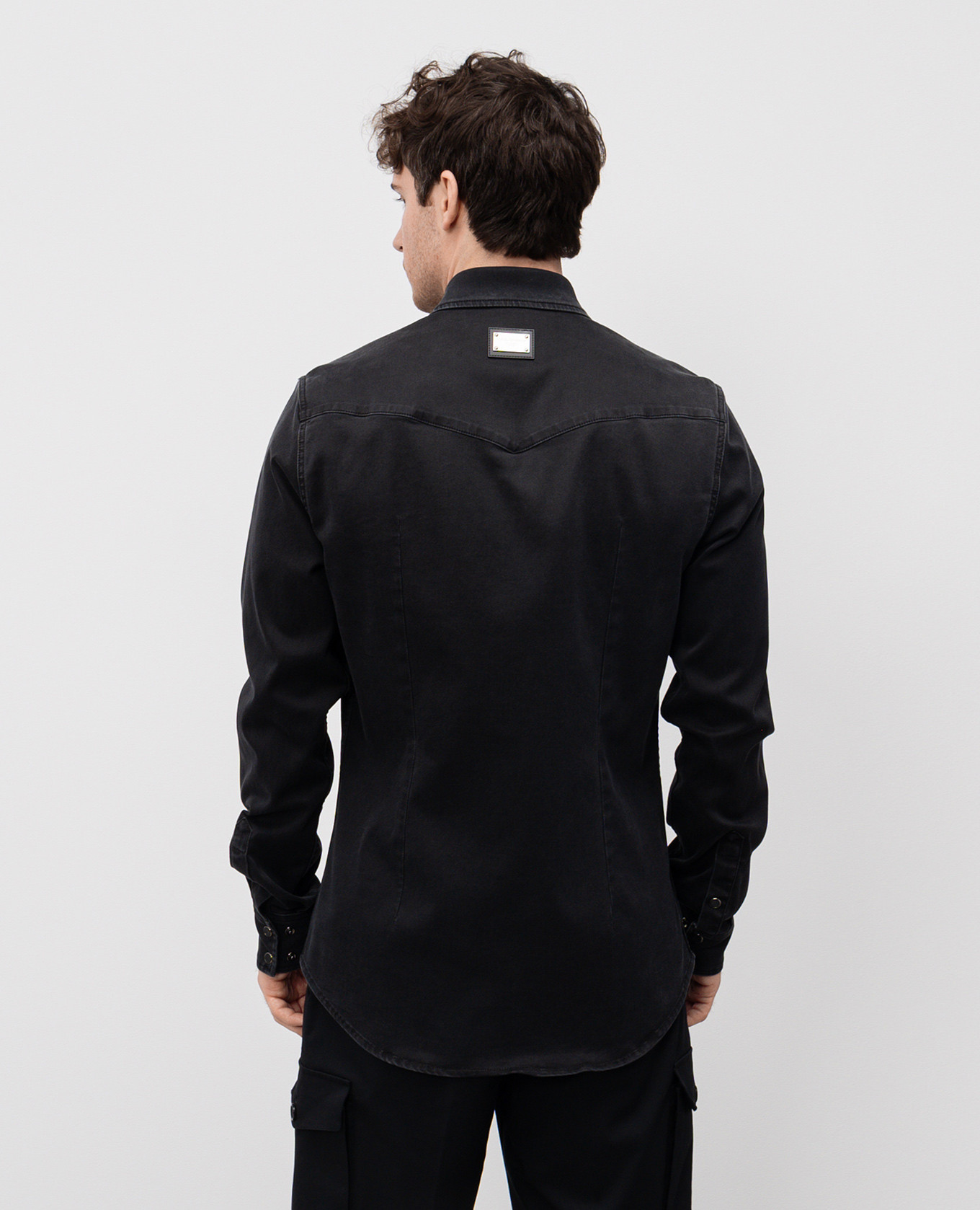 

Black denim shirt with logo Dolce&Gabbana