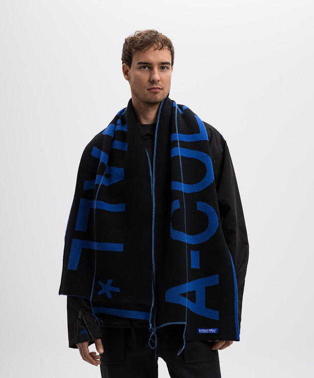 A Cold Wall - Double sided wool scarf with logo pattern ACWUA203