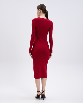 Twinset Red ribbed midi dress 252TP3352