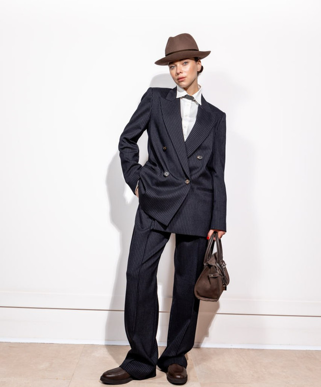 BRUNELLO CUCINELLI★素敵！Double-breasted striped felt coat BRUNELLO CUCINELLI Double-breasted cashmere-felt coat | NET