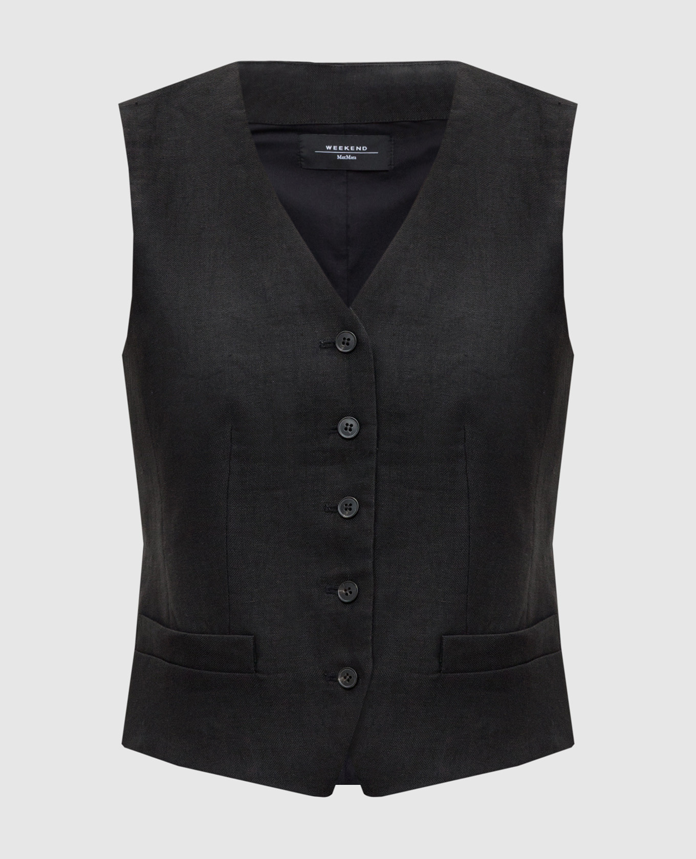

Black Pacche vest made of linen Max Mara Weekend, Черный