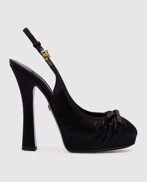 Dolce&Gabbana Black slingbacks with bow CG0927AD160