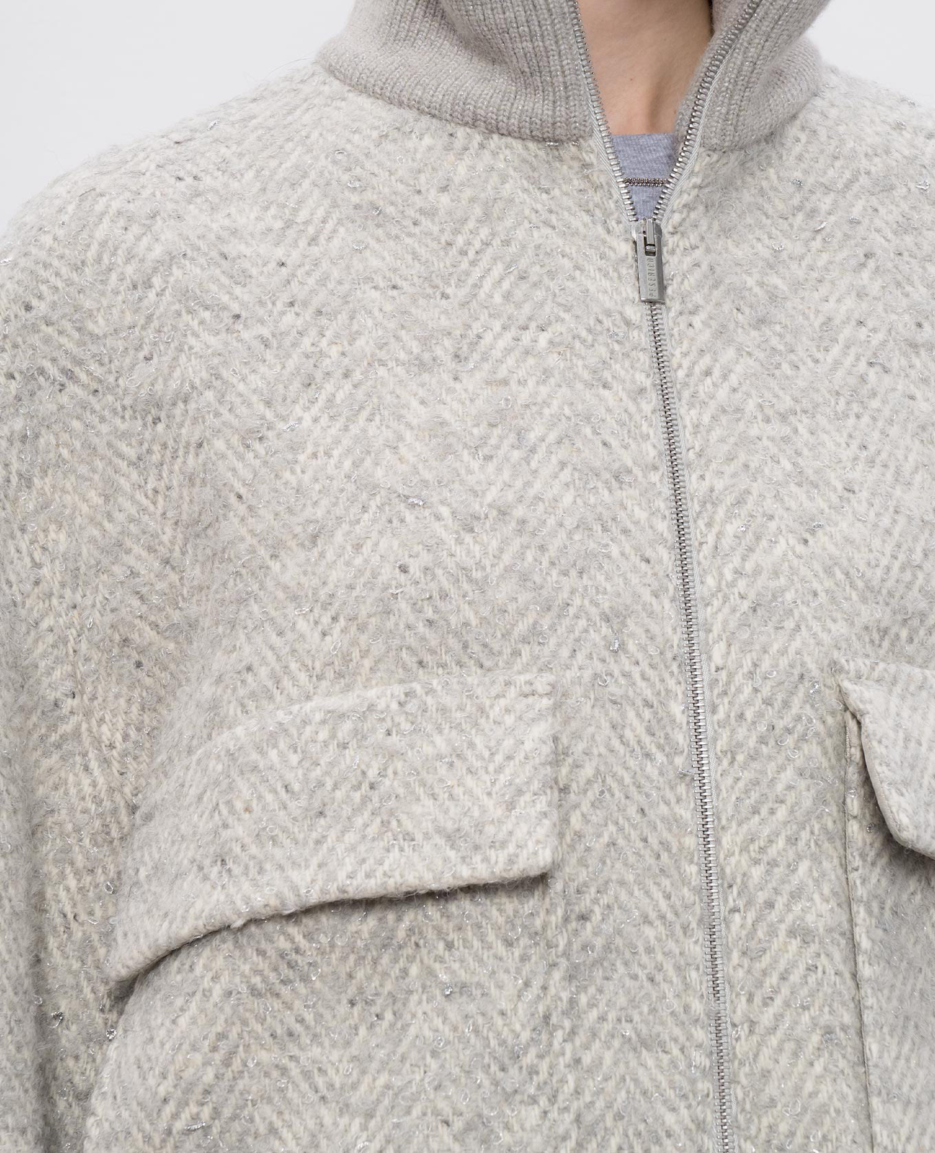 

Gray wool, silk and cashmere patterned jacket Peserico, Grey