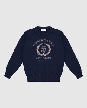 Brunello Cucinelli Baby blue cashmere sweater with logo B22M15200C