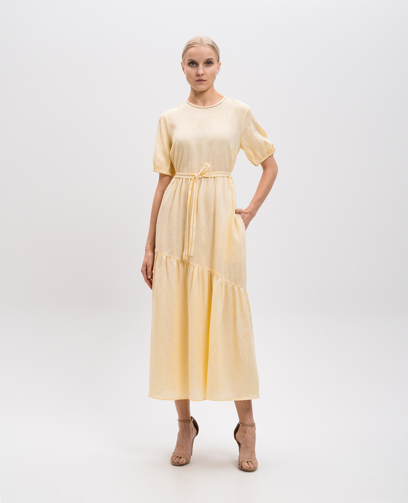 

Yellow linen maxi dress Peserico