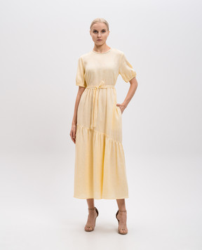 Peserico Yellow linen maxi dress S02163A02600