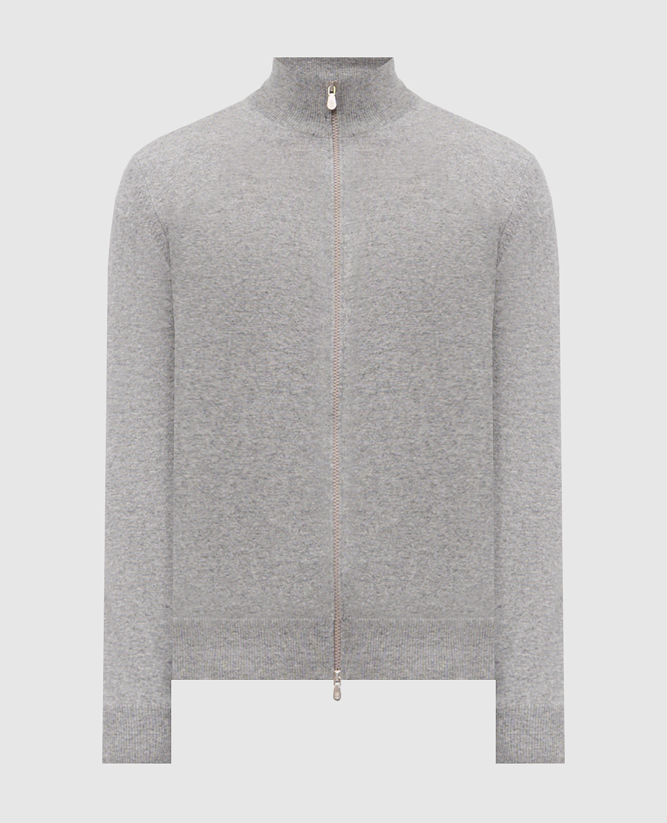 Grey melange cashmere cardigan Brunello Cucinelli