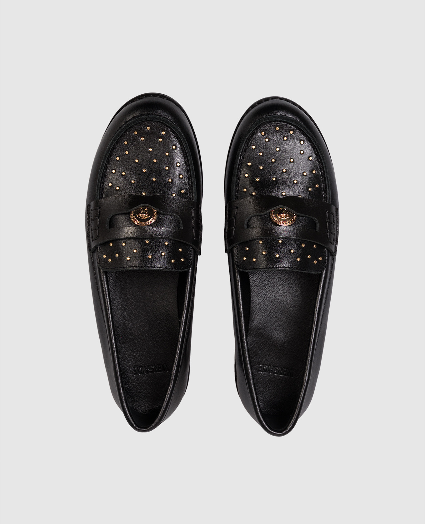 

Medusa children's black leather loafers Versace