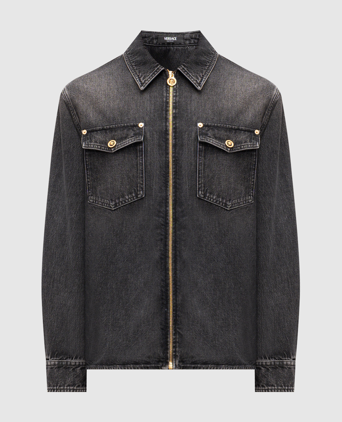 Black denim shirt with Medusa emblem Versace
