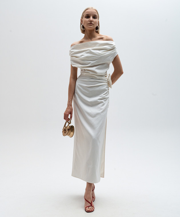 magda butrym silk dress Magda Butrym Lace-trimmed Gathered Silk Mini Dress - Women - Cream Dresses