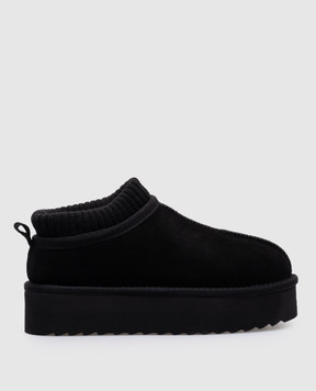 Colors of California Black suede clogs HCYWPLA09
