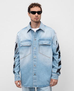 Off-White Blue denim shirt Diagonal Fresco OMYD05HS25DEN001