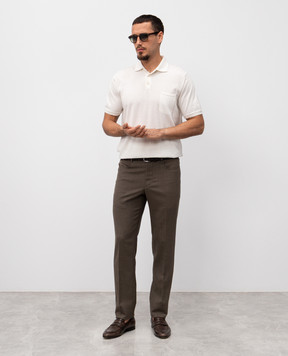 Stefano Ricci Brown linen pants M1T22JEL00L0005Q