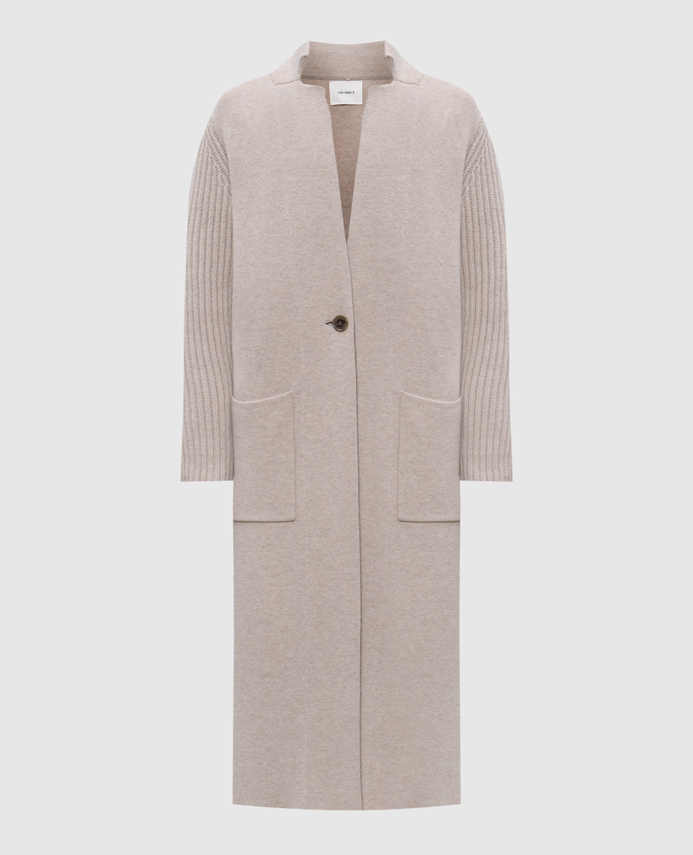 

Feifei beige cashmere coat LISA YANG