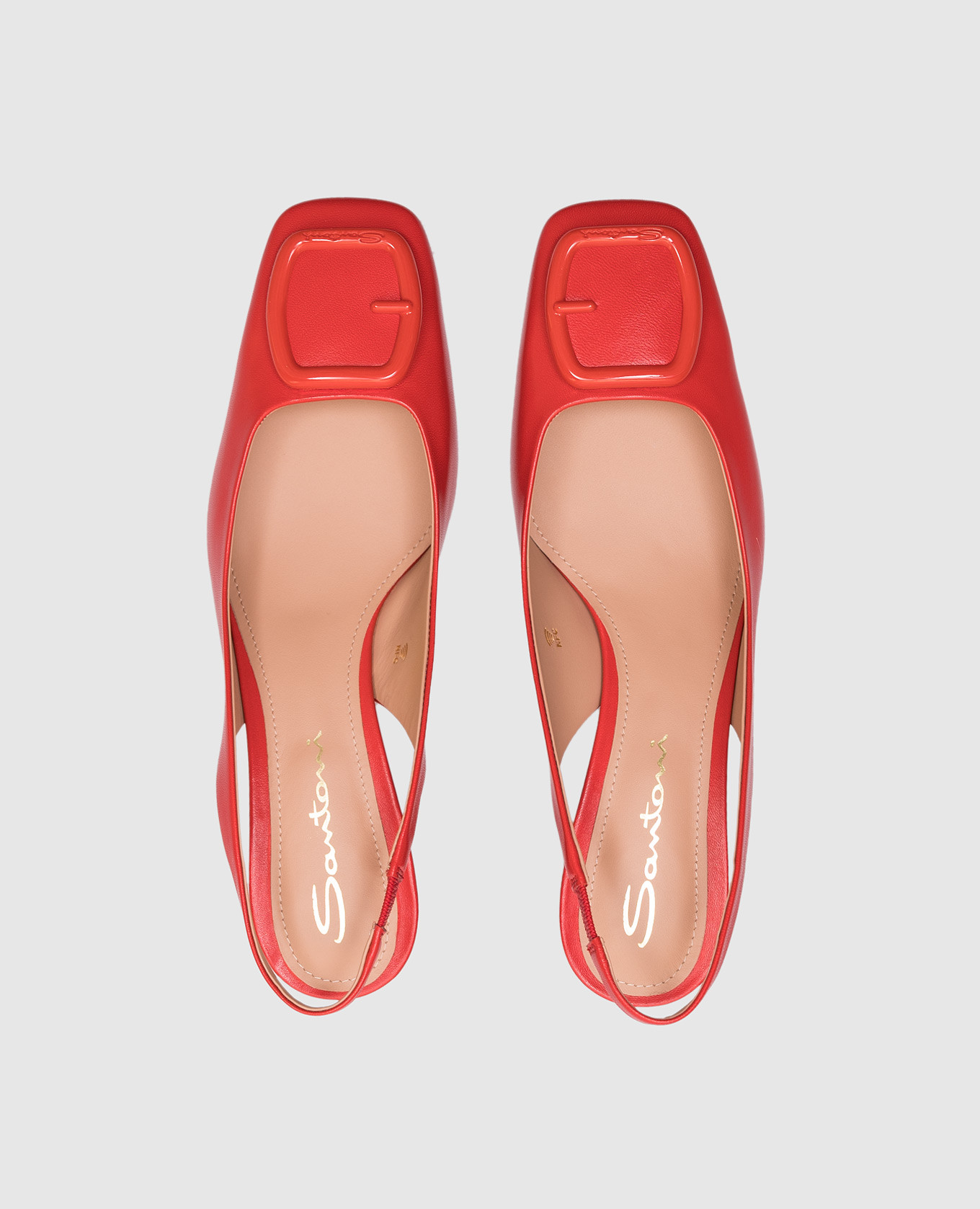 

Red leather slingbacks Santoni