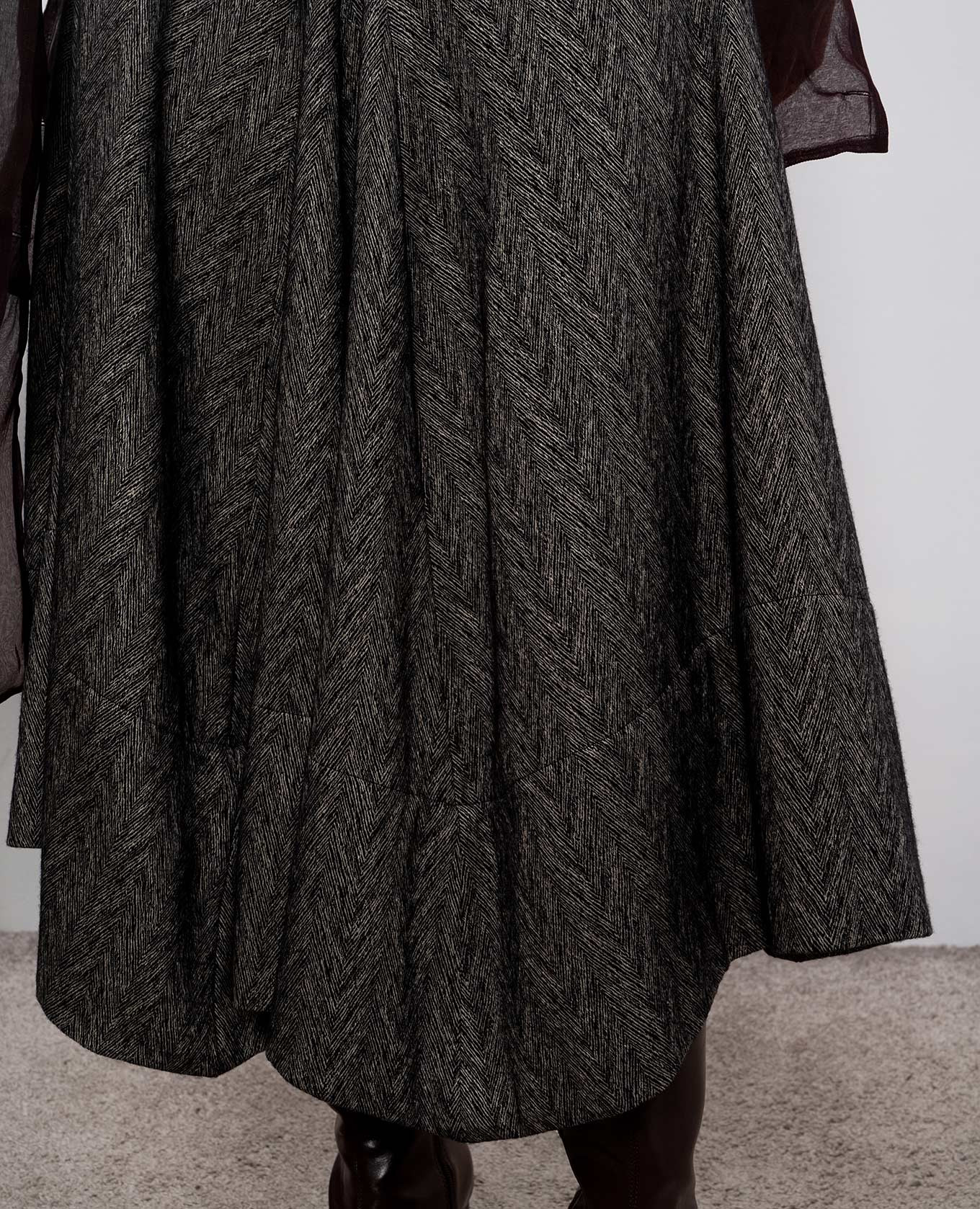 Wool and linen skirt with a pattern Marc Le Bihan 5