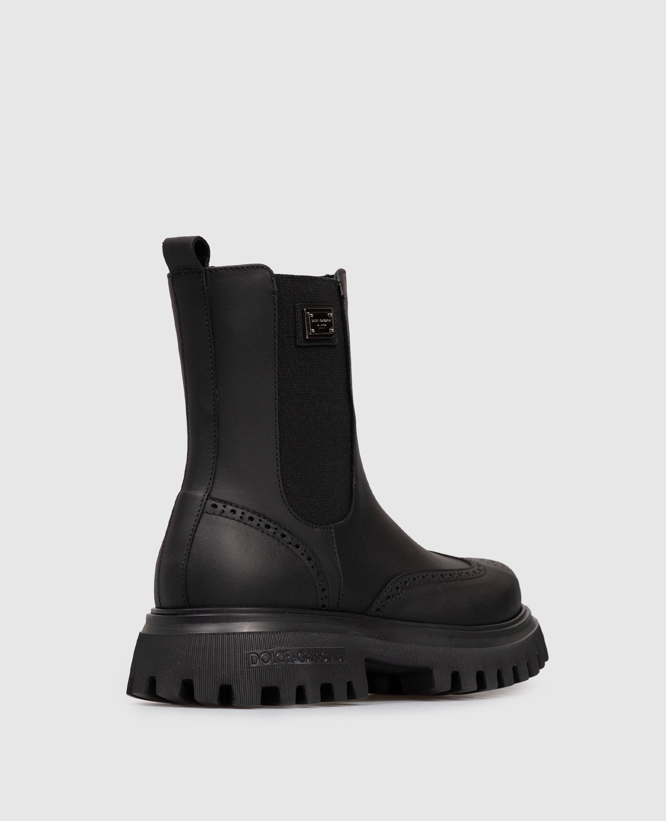 

Children's black leather shoes with perforations Dolce&Gabbana