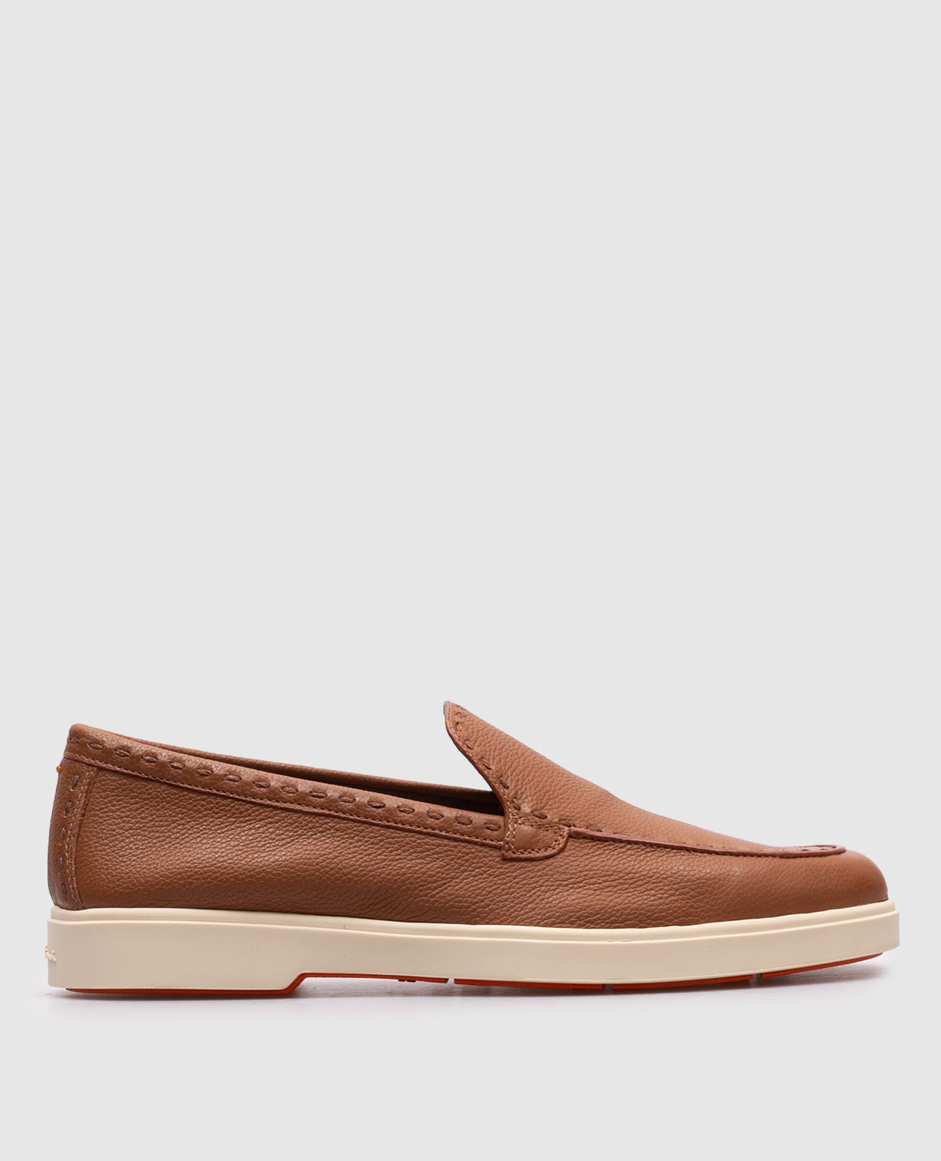 

Brown leather loafers Santoni