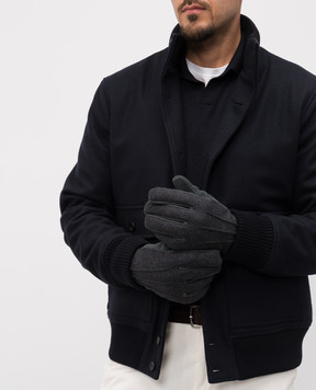 Peserico Gray combination gloves with wool R77004C0CC652